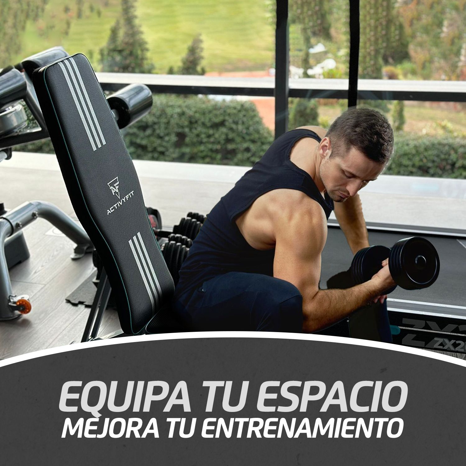 ATIVAFIT Banco de pesas ajustable para entrenamiento de cuerpo