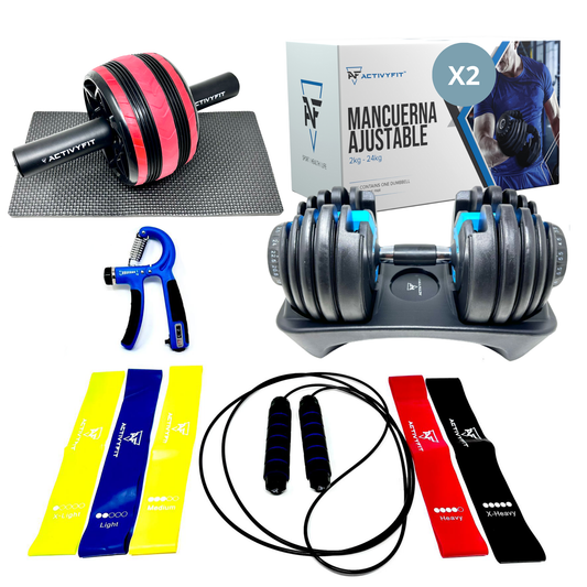 Activyfit MaxDumbbell Pack – 2 Mancuernas Ajustables + Accesorios Fitness